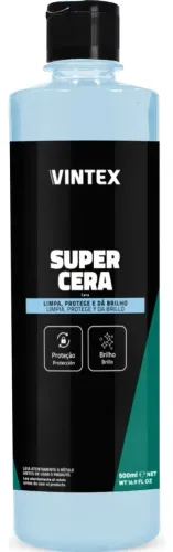 Cera Automotiva Cremosa Vintex Super Cera 500ml Base Carnaúba Brilho