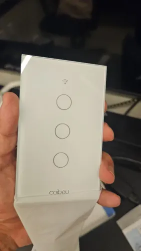 Interruptor Smart de parede wifi touch 3 botões inteligente COIBEU cor branco