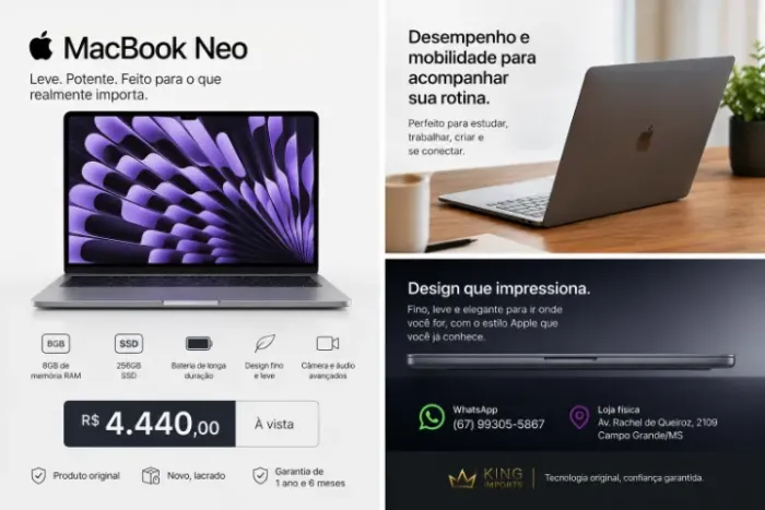 ? MacBook Neo 8GB RAM + 256GB SSD | Melhor Custo-Benefício
