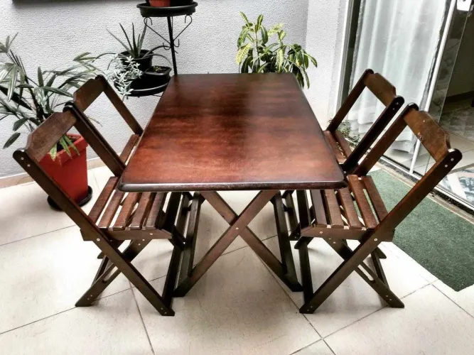 Conjto de Mesa Dobrável Fabricação Própria