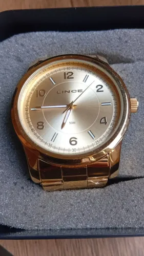 Relógio Lince Masculino de Aço Dourado - Zero, Nunca Usado