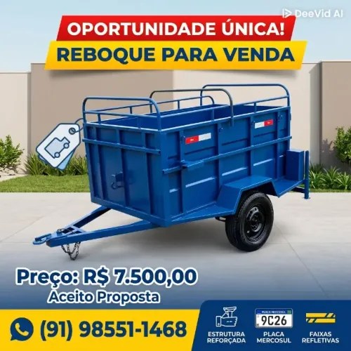 REBOQUE PARA VENDA - OPORTUNIDADE ÚNICA