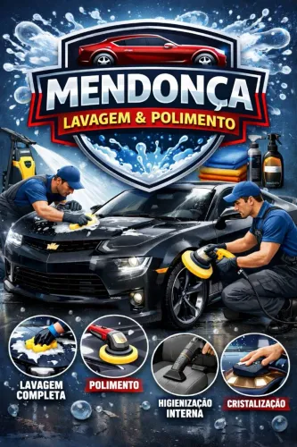 Lavagem e polimento de carro.