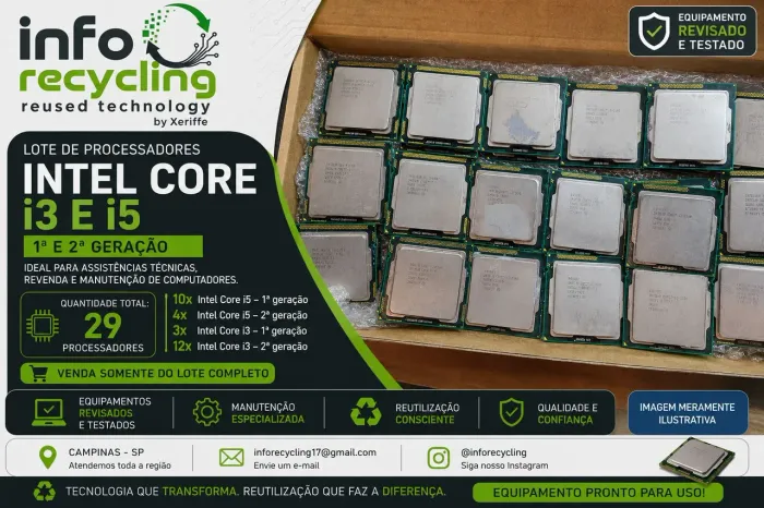 Lote de Processadores Intel Core i3 e i5 - 1ª e 2ª Geração