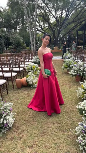 Vestido de Festa Blessed Ateliê | Vermelho Valentino | Tomara que Caia