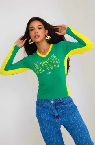 Blusa manga longa Brasil