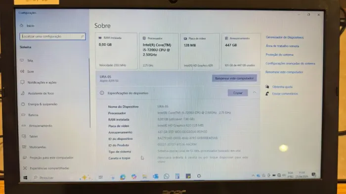 Notebook Lenovo i5 | 8GB RAM | SSD 480GB
