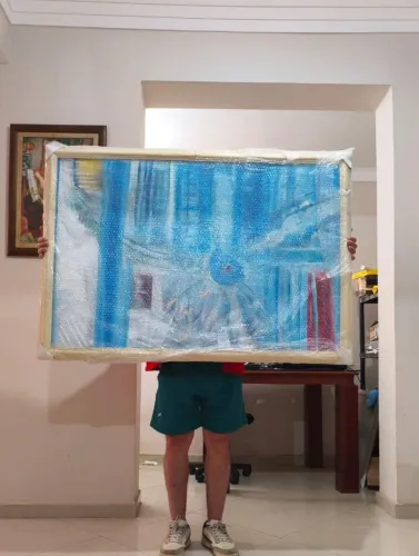 Belíssimo Painel único pintado a mão mede 1,25 x 0,90 metros top demais