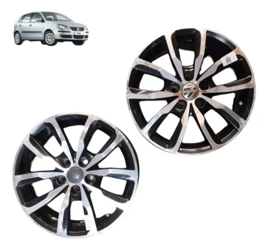 Par roda aro 15 5x100 liga leve VW Polo 2007 2008 2009 2012