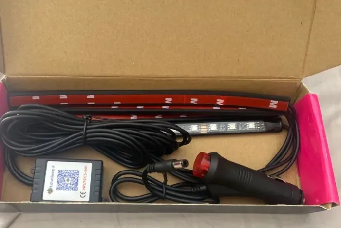 kit led atmosfera rgb shocklight c/ controle 4 barras 12 led