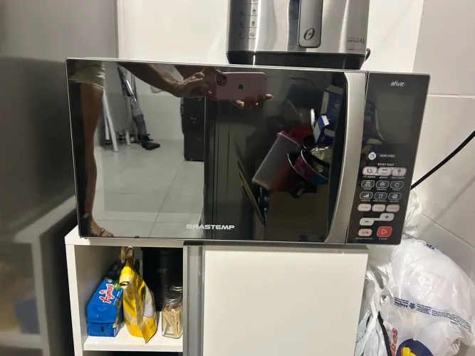 Microondas Brastemp active Inox espelhado