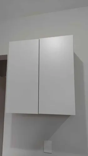 Novo - Perfeito estado - Armário aéreo escritório 60x32cm 2 portas Cinza marca Casa Lar