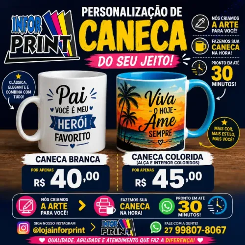 Caneca de Porcelana Personalizada em 30 Minutos