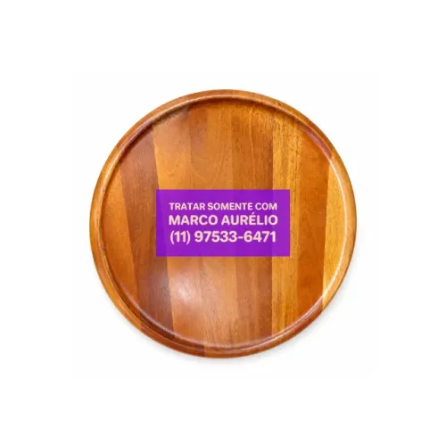 Centro de Mesa Giratória Madeira Enverizada 43 CM - R$ 100