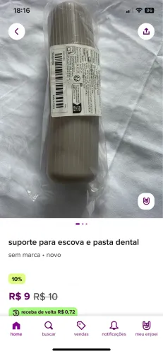 Suporte para escova e pasta dental 