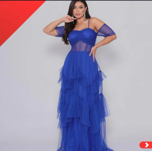 Vestido de festa azul