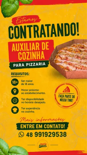Vaga para auxiliar de cozinha