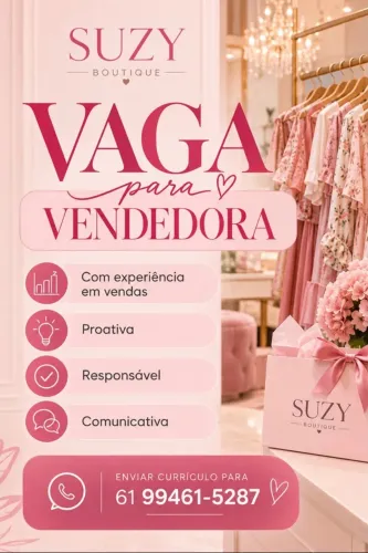 Vaga para vendedora 