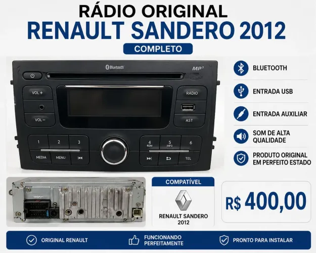 Rádio Original Renault Sandero 2012 - Completo