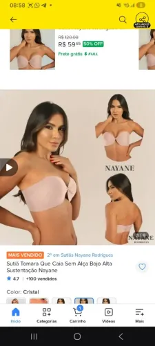 Vendo sutiã marca Nayane tamanho 42