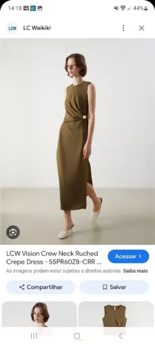 Vestido Zara Midi Oliva - Detalhe Fivela Metálica - Tamanho PP (Estado de Novo)