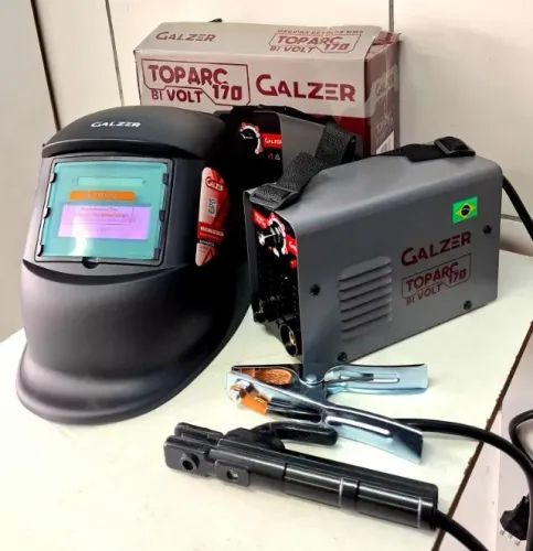 maquina de solda toparc 170 bi volt galze um lindo combo entrega gratis