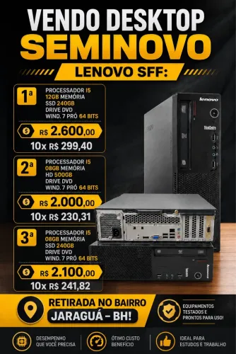 Computador Lenovo Core I5, Memória 8gb, Hd 500