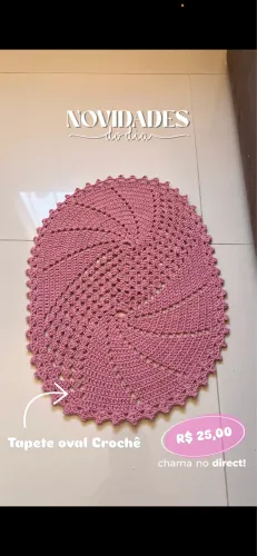 Tapete Oval Crochê a pronta entrega