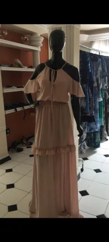 Vestido longo rosé blusado , Tam 36, da marca LN Brand,com etiqueta