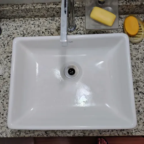 Cuba de sobrepor retangular louça
