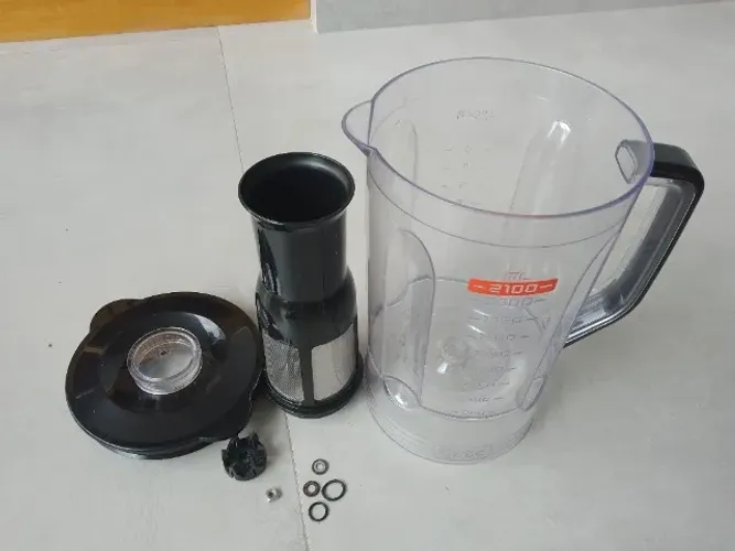 Kit jarra Cristal l-1200 2100ml mundial turbo com filtro tampa e arraste sem lâmina usados