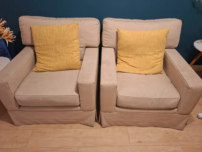 Poltronas (par) de linho Tok Stok