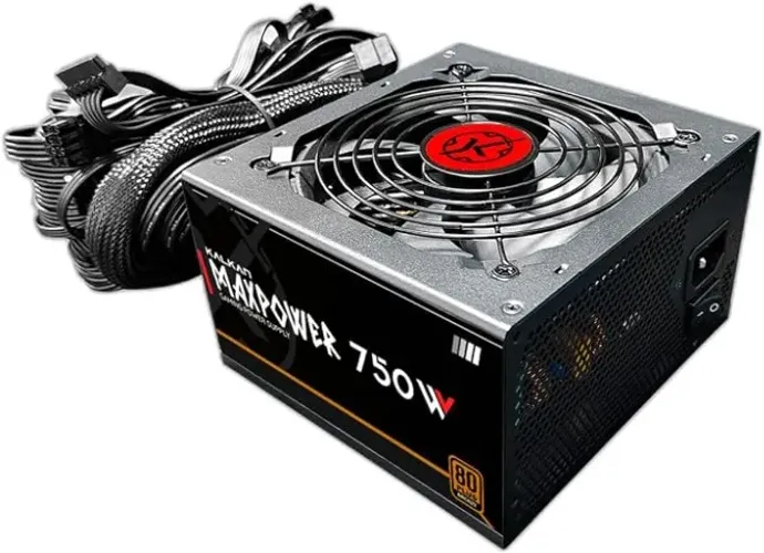 FONTE GAMER KALKAN 750W WATTS 80 PLUS BRONZE PRETO