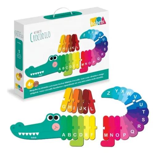 Alfabeto Do Crocodilo - Madeira - Educativo  - Babebi