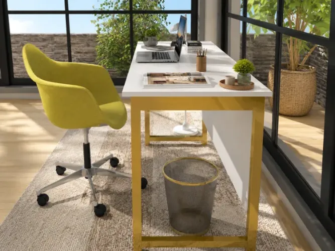 Mesa de Escritório Gold Wood.Delluxe L100cm x P50cm x A74cm