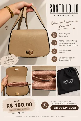 Bolsa Santa Lolla Original Bege + Dust Bag | Excelente Estado.