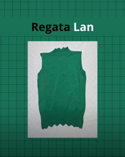 Blusa tipo regata de linha cor verde