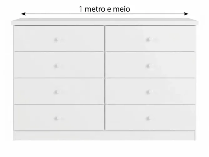 Cômoda Infantil grande 8 gavetas 100% MDF