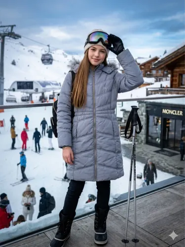 Casaco infantil puffer Calvin Klein cinza TAM 12/14