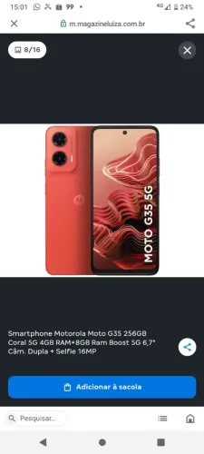 Troco moto g35 5g 254gb novo