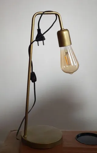 Luminária retrô dourada com lâmpada vintage inclusa bivolt