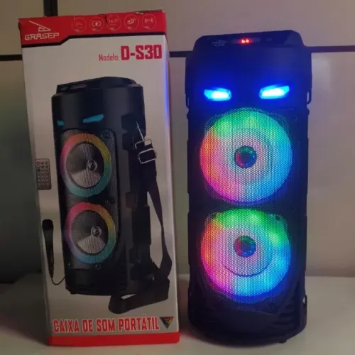 Caixa de som Bluetooth Grasep D-s30 com Microfone