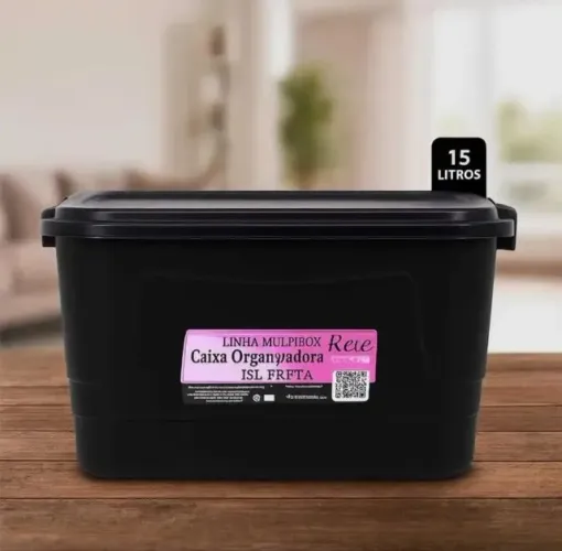 Caixas Organizadoras, 15 Litros, com Tampa de Vedação Nova