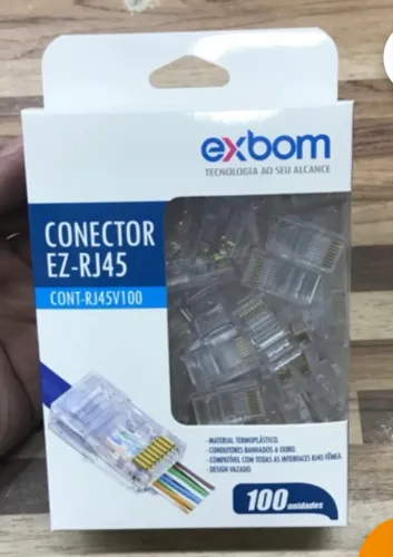 Conector Rj45 Caixa com 100 Unidades