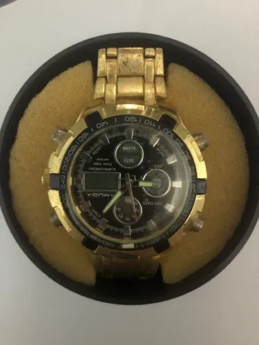 Relógio Anadigi Amuda Dourado