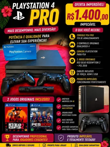 PlayStation 4 Pro 1TB Completo