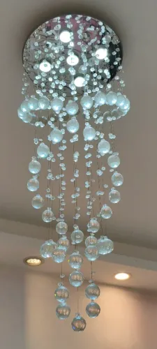 Lustre de cristal para sala prateado