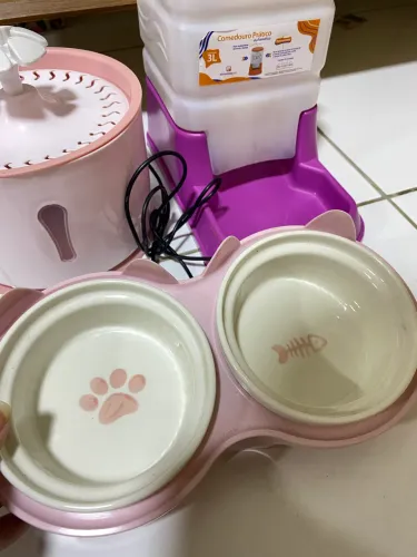 Kit para gatos comedouro + fonte de água