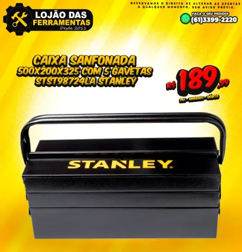 Caixa Sanfonada 500x200x325 Com 5 Gavetas STST98724LA Stanley