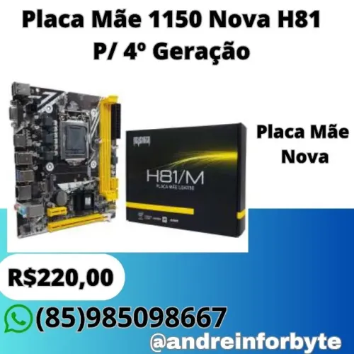 Placa Mãe 1150 Nova H81 P/ 4º Geração